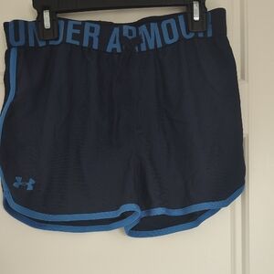 Under Armour Navy and Light Blue Girls' Athletic Shorts